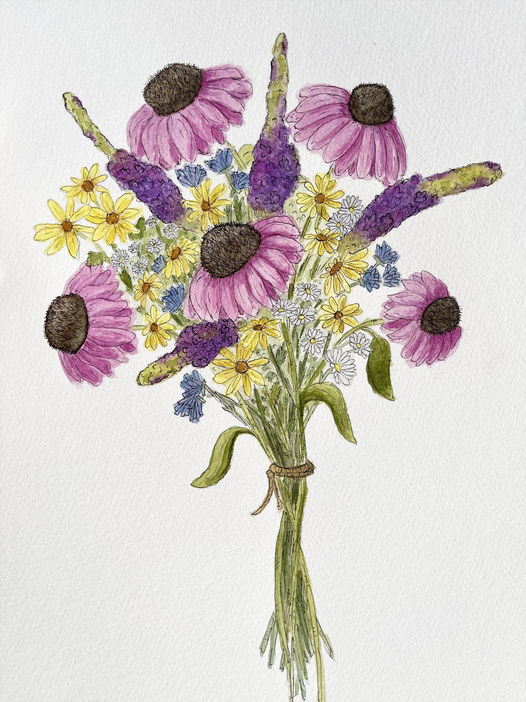 Iowa Wildflower Bouquet Blank Greeting Card