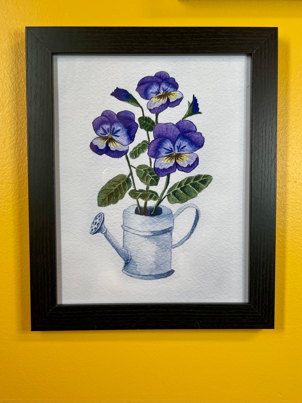Pansies in Watering Can Print