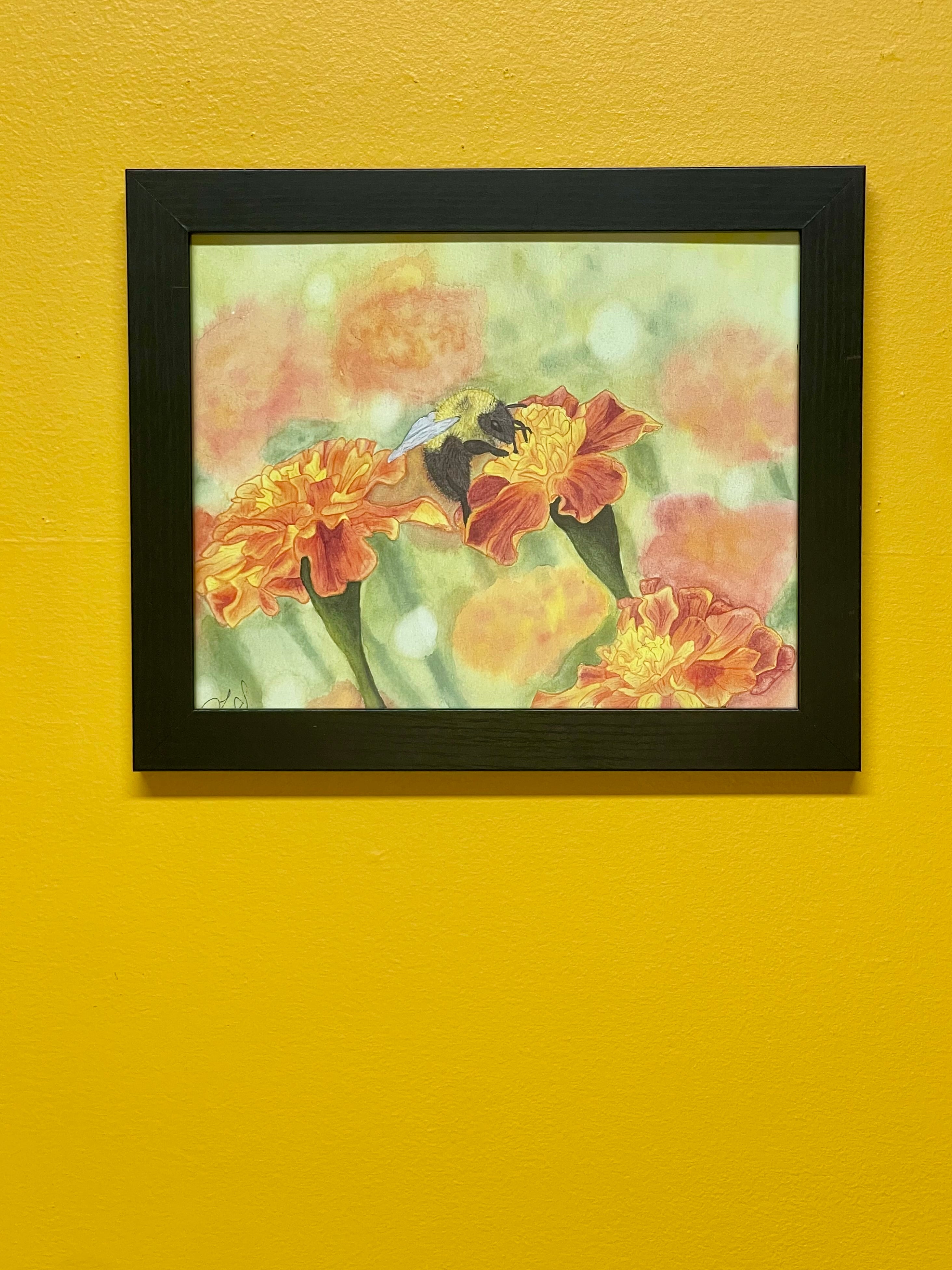 Harvesting Marigolds Print