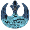3” Vinyl Sticker: Rebel Symbol, MN Cities