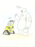3” Vinyl Sticker: Friendly Robots