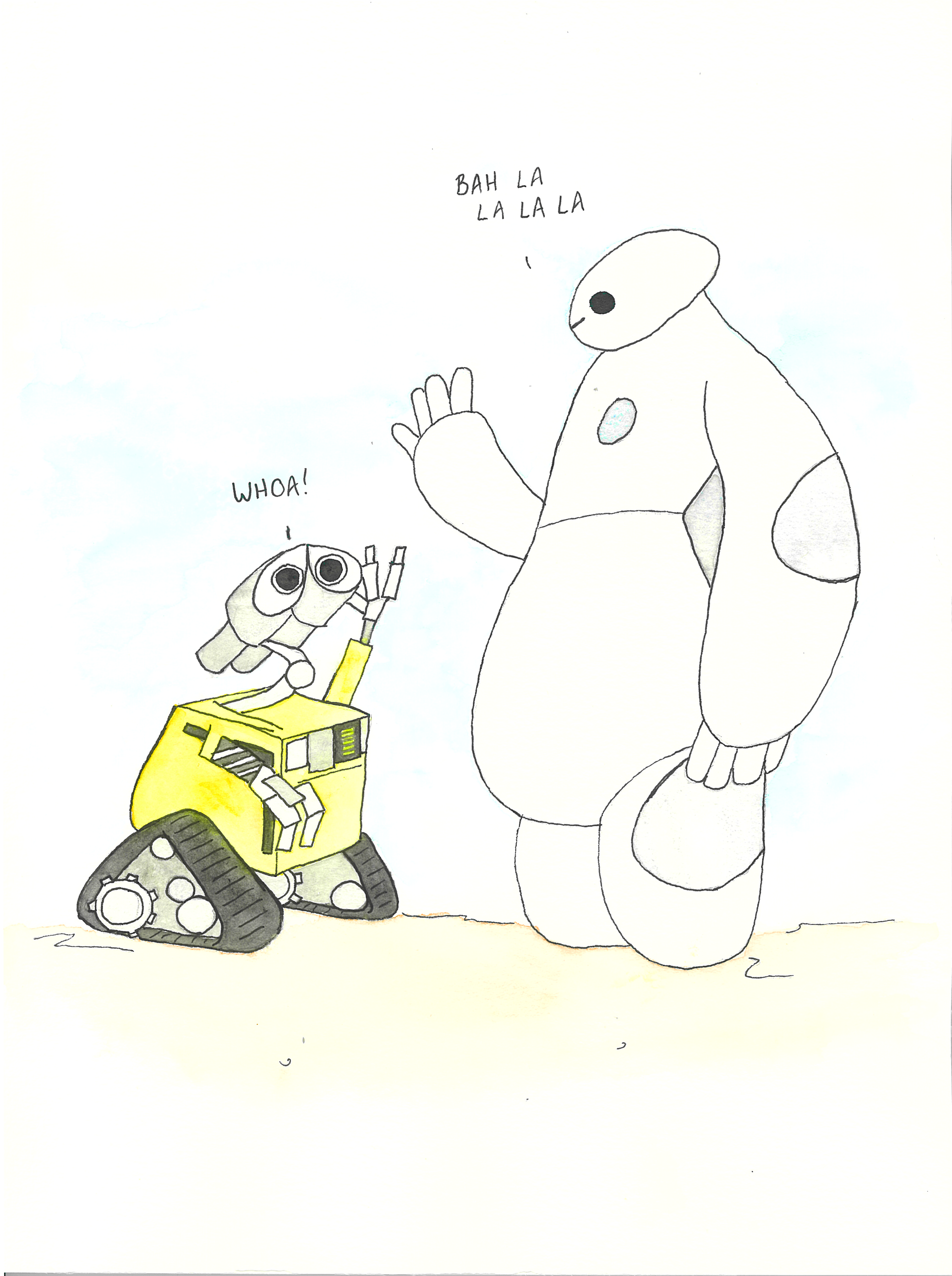 3” Vinyl Sticker: Friendly Robots