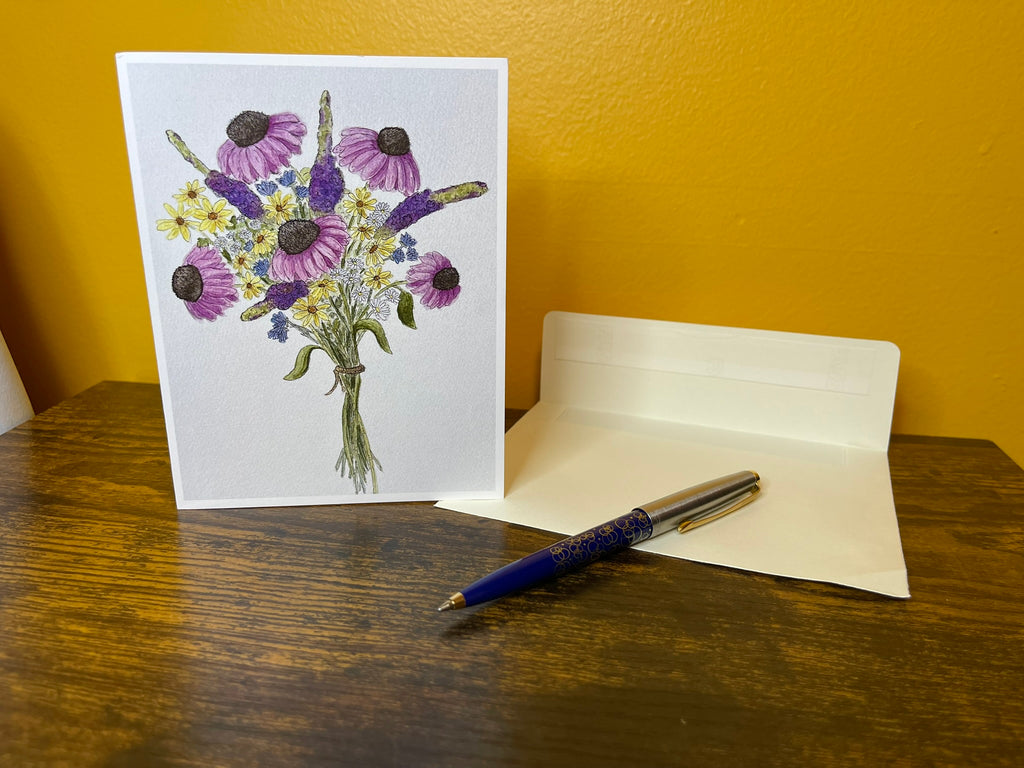 Iowa Wildflower Bouquet Blank Greeting Card