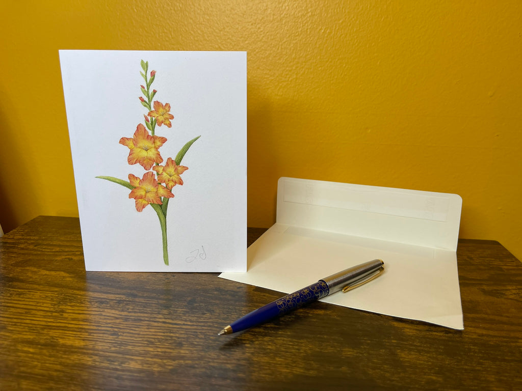 Gladiolus Blank Greeting Card