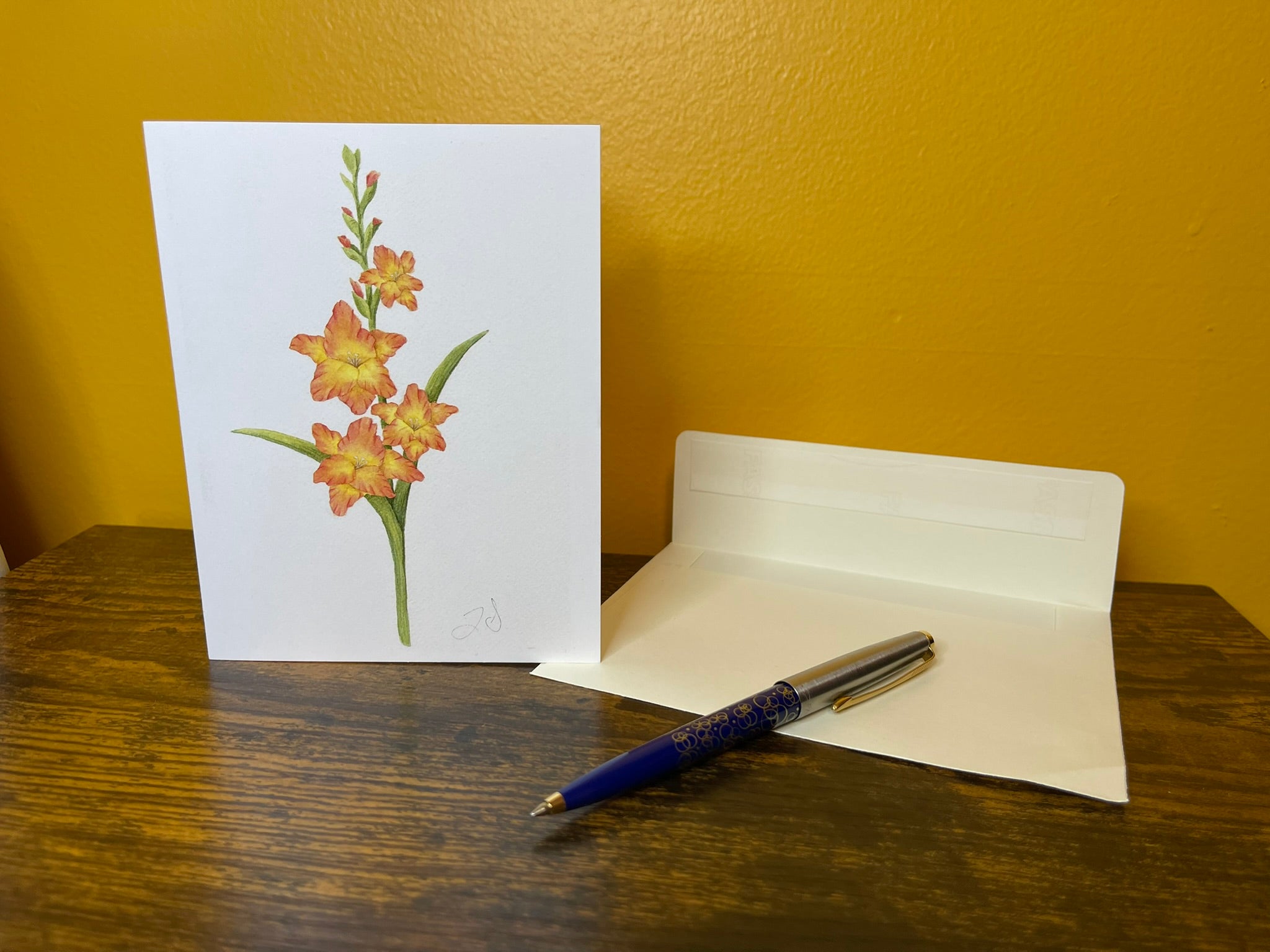 Gladiolus Blank Greeting Card