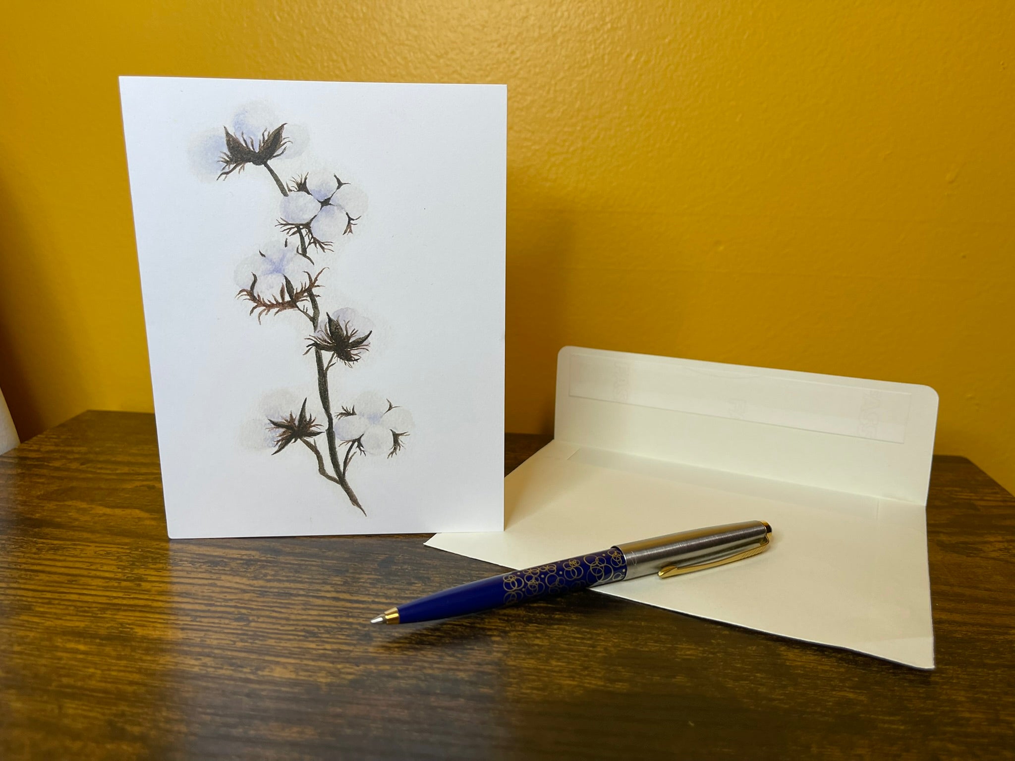 Cotton Stem Blank Greeting Card