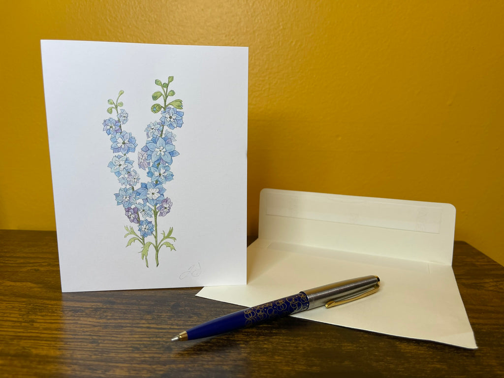 Delphinium Blank Greeting Card