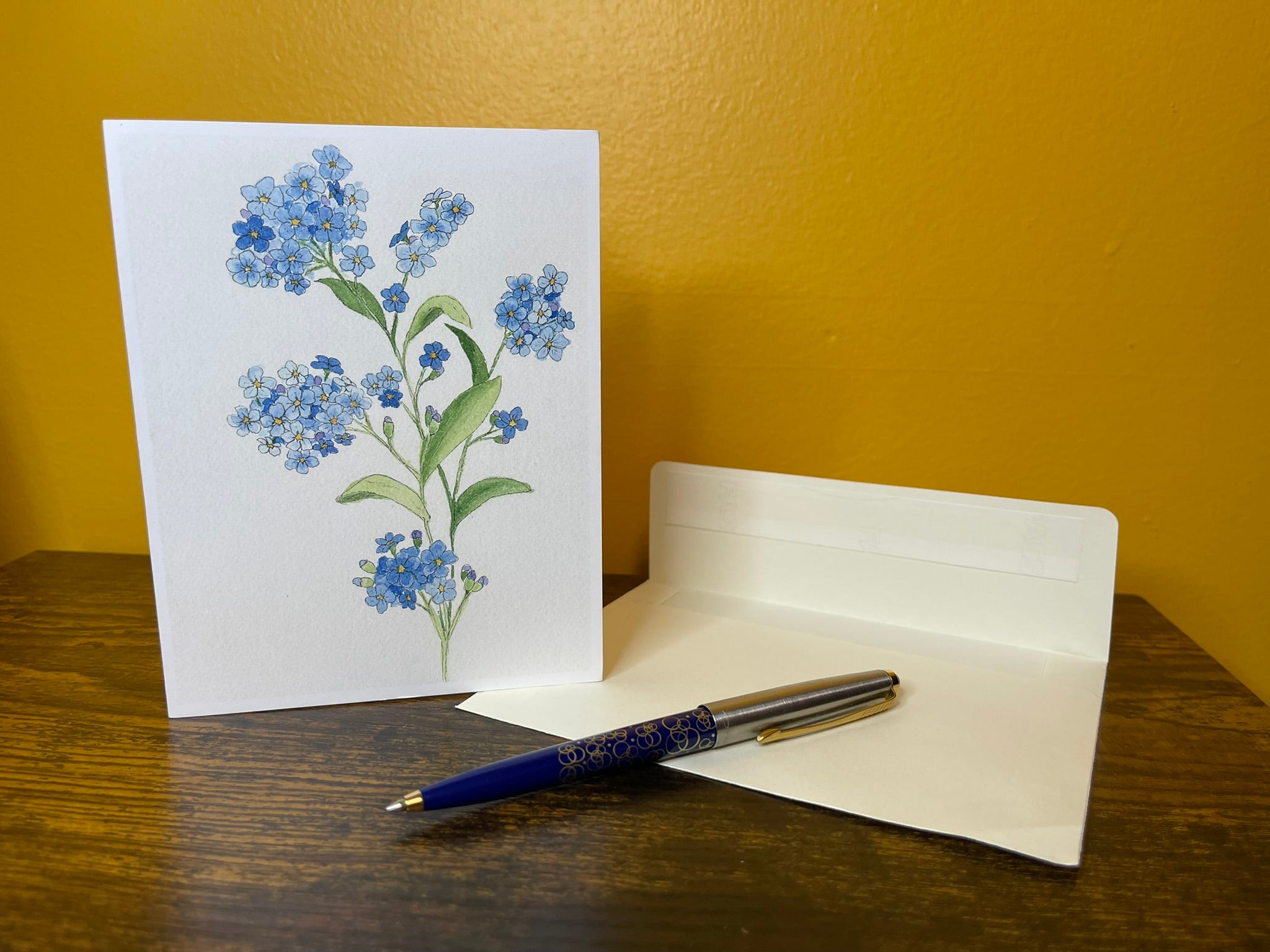 Forget Me Nots Blank Greeting Card